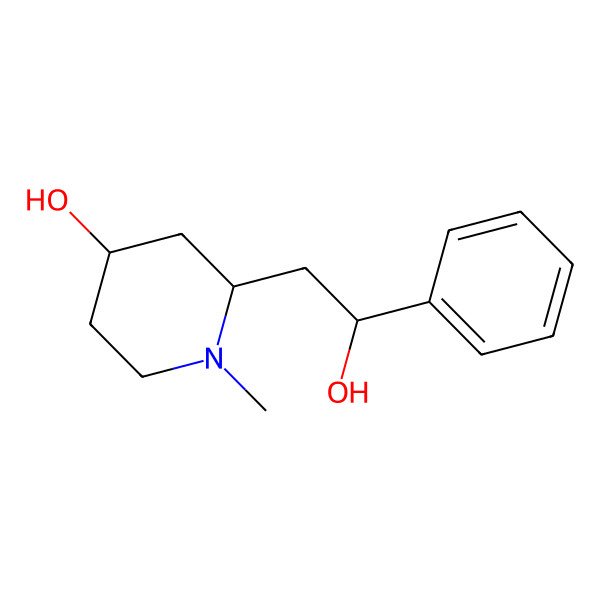 2D Structure of (2R,4R)-2-[(2S)-2-hydroxy-2-phenylethyl]-1-methylpiperidin-4-ol