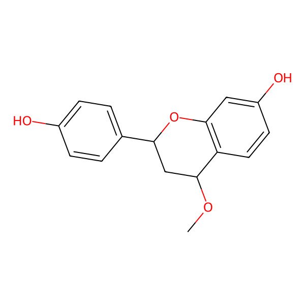 2D Structure of (2R,4R)-2-(4-hydroxyphenyl)-4-methoxy-3,4-dihydro-2H-chromen-7-ol