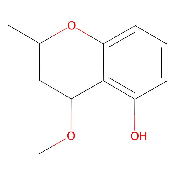 2D Structure of (2R,4R)-3,4-dihydro-5-methoxy-2-methyl-2H-1-benzopyran-4-ol