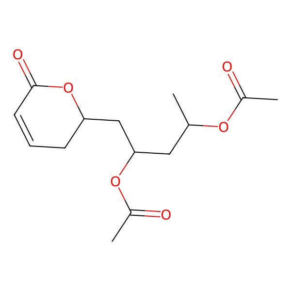 2D Structure of [(2R,4R)-4-acetyloxy-5-[(2R)-6-oxo-2,3-dihydropyran-2-yl]pentan-2-yl] acetate