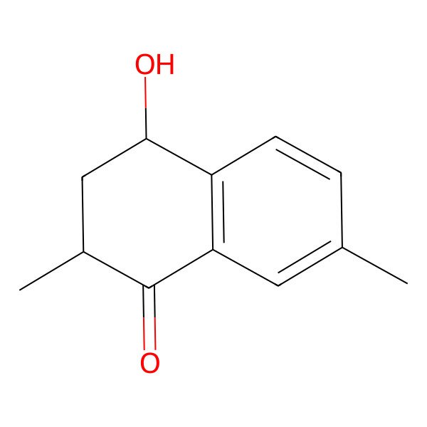 2D Structure of (2R,4R)-4-hydroxy-2,7-dimethyl-3,4-dihydro-2H-naphthalen-1-one