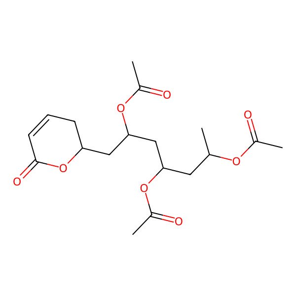 2D Structure of [(2R,4R,6S)-4,6-diacetyloxy-7-[(2R)-6-oxo-2,3-dihydropyran-2-yl]heptan-2-yl] acetate