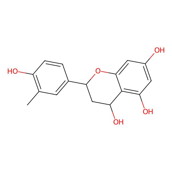 2D Structure of (2R,4S)-2-(4-hydroxy-3-methylphenyl)-3,4-dihydro-2H-chromene-4,5,7-triol