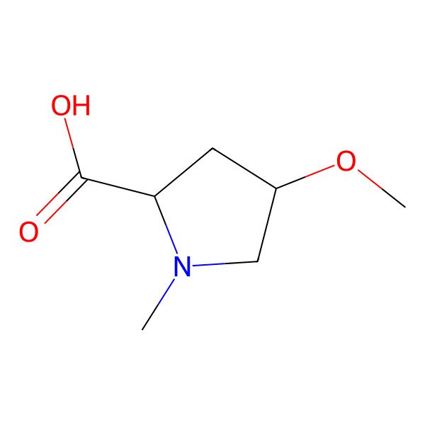 2D Structure of (2R,4S)-4-methoxy-1-methylpyrrolidine-2-carboxylic acid 2D Structure of (2R,4S)-4-methoxy-1-methylpyrrolidine-2-carboxylic acid
