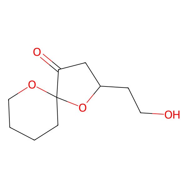 2D Structure of (2R,5R)-2-(2-hydroxyethyl)-1,10-dioxaspiro[4.5]decan-4-one