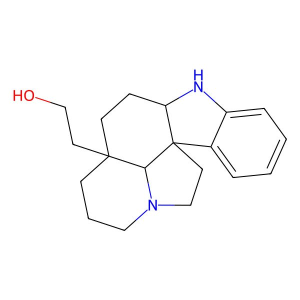 2D Structure of 2-[(1R,9R,12R,19R)-8,16-diazapentacyclo[10.6.1.01,9.02,7.016,19]nonadeca-2,4,6-trien-12-yl]ethanol