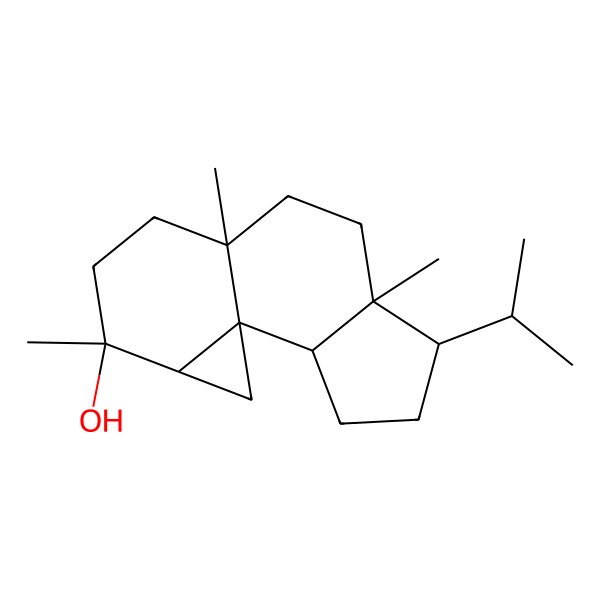 2D Structure of (2R,5R,6R,9S,12R,13R)-6,9,12-trimethyl-5-propan-2-yltetracyclo[7.5.0.01,13.02,6]tetradecan-12-ol