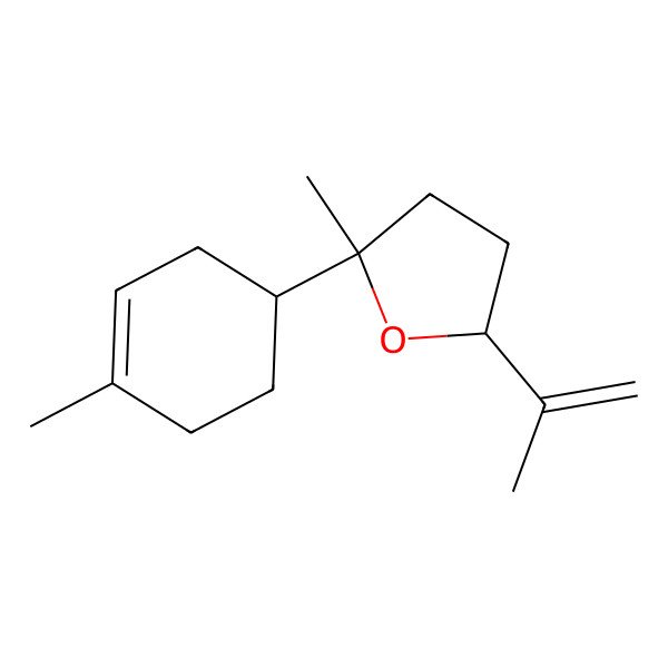 2D Structure of (2R,5S)-2-methyl-2-[(1S)-4-methylcyclohex-3-en-1-yl]-5-prop-1-en-2-yloxolane