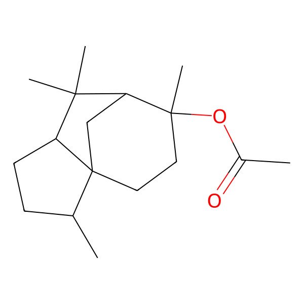2D Structure of [(2R,5S)-2,6,6,8-tetramethyl-8-tricyclo[5.3.1.01,5]undecanyl] acetate