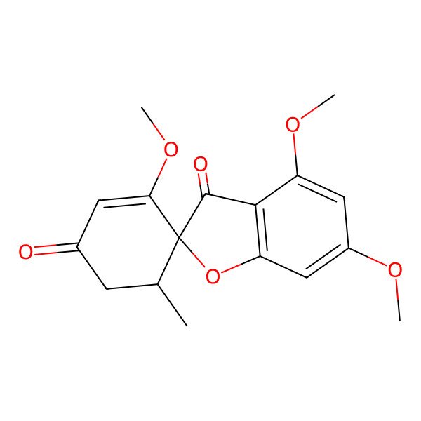 2D Structure of (2R,5'S)-3',4,6-trimethoxy-5'-methylspiro[1-benzofuran-2,4'-cyclohex-2-ene]-1',3-dione
