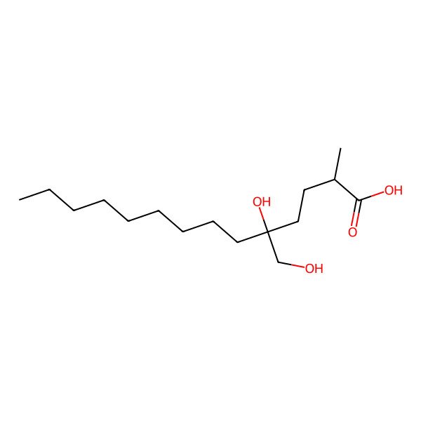 2D Structure of (2R,5S)-5-hydroxy-5-(hydroxymethyl)-2-methyltetradecanoic acid
