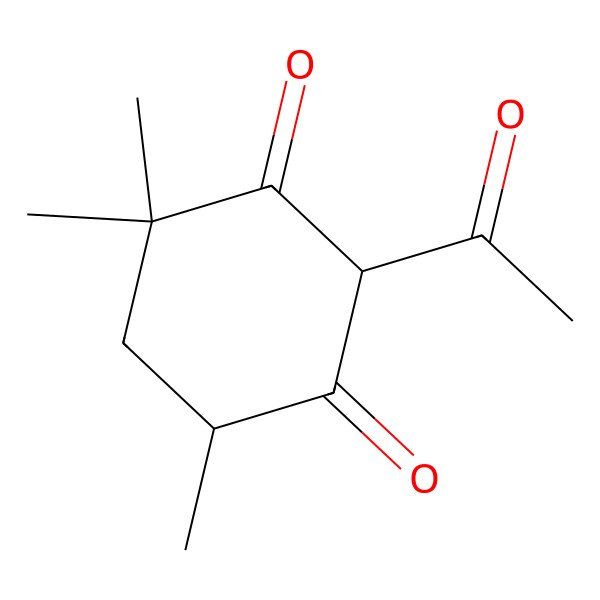 2D Structure of (2R,6R)-2-acetyl-4,4,6-trimethylcyclohexane-1,3-dione