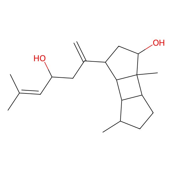 2D Structure of (2R,6R,8R)-5-(4-hydroxy-6-methylhepta-1,5-dien-2-yl)-2,8-dimethyltricyclo[5.3.0.02,6]decan-3-ol