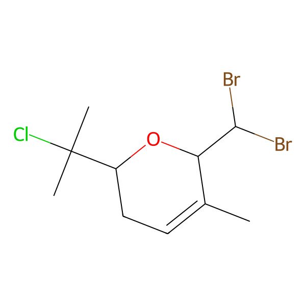 2D Structure of (2R,6S)-2-(2-chloropropan-2-yl)-6-(dibromomethyl)-5-methyl-3,6-dihydro-2H-pyran
