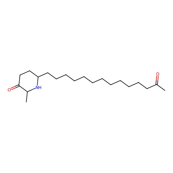 2D Structure of (2R,6S)-2-methyl-6-(13-oxotetradecyl)piperidin-3-one 2D Structure of (2R,6S)-2-methyl-6-(13-oxotetradecyl)piperidin-3-one