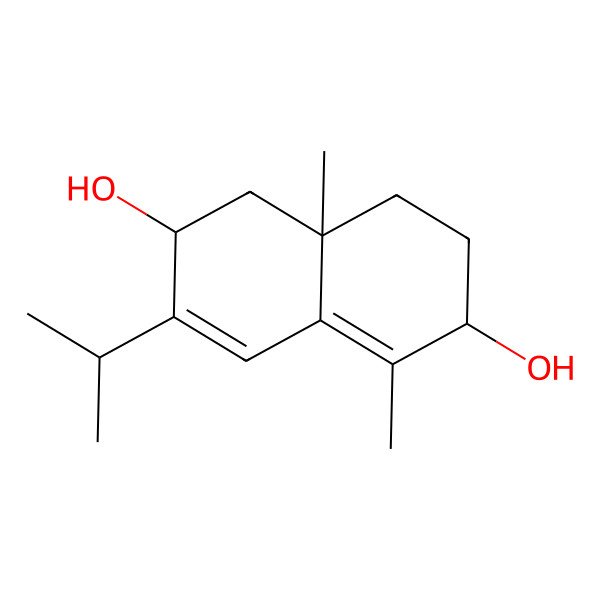 2D Structure of (2R,6S,8aR)-5,8a-dimethyl-3-propan-2-yl-2,6,7,8-tetrahydro-1H-naphthalene-2,6-diol 2D Structure of (2R,6S,8aR)-5,8a-dimethyl-3-propan-2-yl-2,6,7,8-tetrahydro-1H-naphthalene-2,6-diol