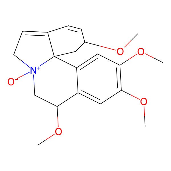 2D Structure of (2R,7S,9R,13bS)-2,9,11,12-tetramethoxy-7-oxido-2,6,8,9-tetrahydro-1H-indolo[7a,1-a]isoquinolin-7-ium