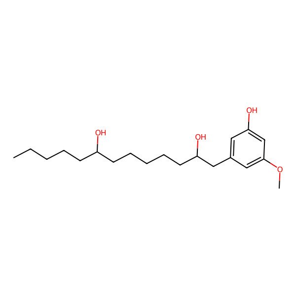 2D Structure of (2R,8S)-1-(3-hydroxy-5-methoxyphenyl)tridecane-2,8-diol 2D Structure of (2R,8S)-1-(3-hydroxy-5-methoxyphenyl)tridecane-2,8-diol