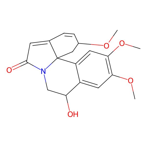 2D Structure of (2R,9R,13bS)-9-hydroxy-2,11,12-trimethoxy-1,2,8,9-tetrahydroindolo[7a,1-a]isoquinolin-6-one