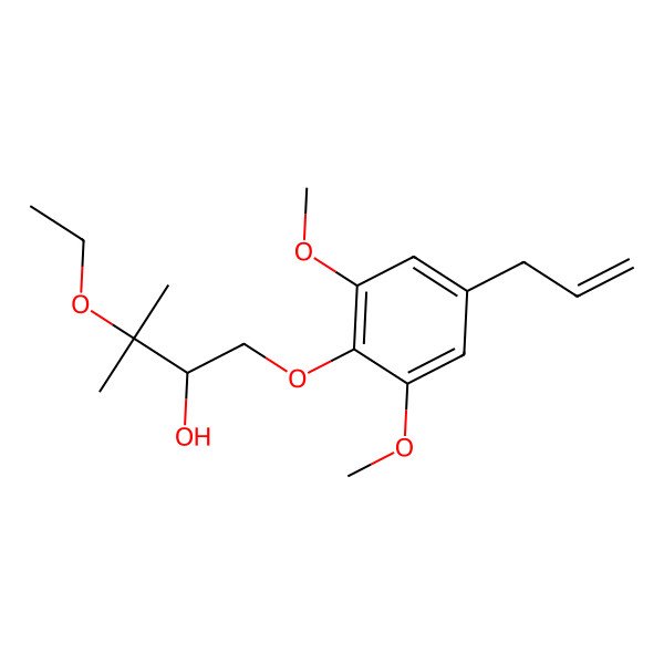 2D Structure of (2S)-1-(2,6-dimethoxy-4-prop-2-enylphenoxy)-3-ethoxy-3-methylbutan-2-ol