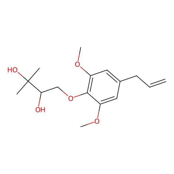 2D Structure of (2S)-1-(2,6-dimethoxy-4-prop-2-enylphenoxy)-3-methylbutane-2,3-diol 2D Structure of (2S)-1-(2,6-dimethoxy-4-prop-2-enylphenoxy)-3-methylbutane-2,3-diol