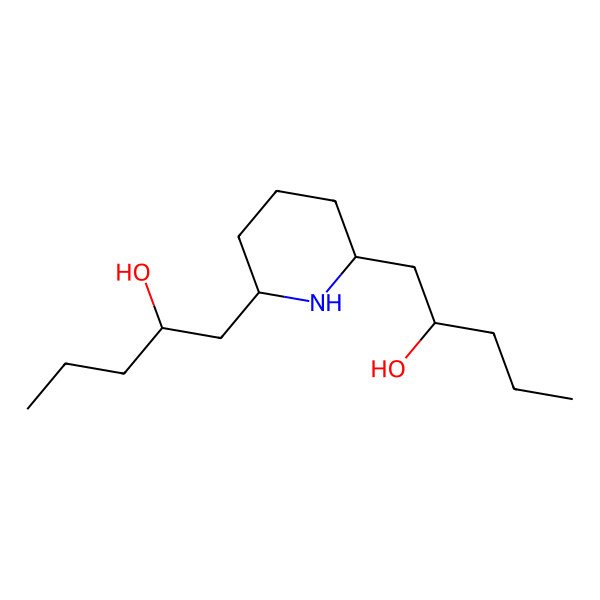 2D Structure of (2S)-1-[(2R,6S)-6-[(2R)-2-hydroxypentyl]piperidin-2-yl]pentan-2-ol