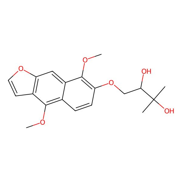 2D Structure of (2S)-1-(4,8-dimethoxybenzo[f][1]benzofuran-7-yl)oxy-3-methylbutane-2,3-diol