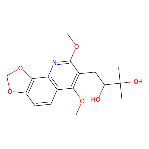 2D Structure of (2S)-1-(6,8-dimethoxy-[1,3]dioxolo[4,5-h]quinolin-7-yl)-3-methylbutane-2,3-diol