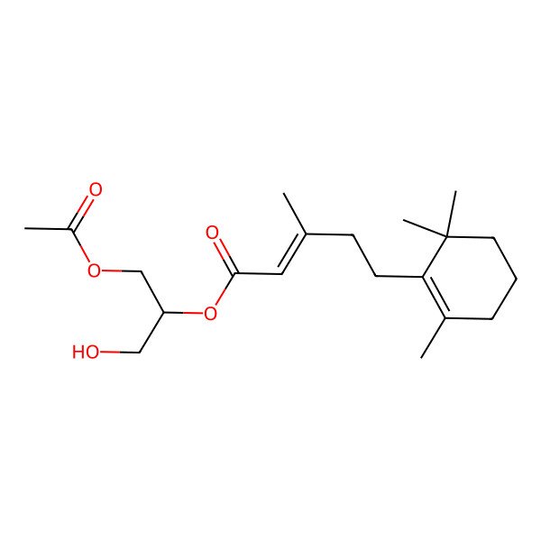 2D Structure of [(2S)-1-acetyloxy-3-hydroxypropan-2-yl] (E)-3-methyl-5-(2,6,6-trimethylcyclohexen-1-yl)pent-2-enoate