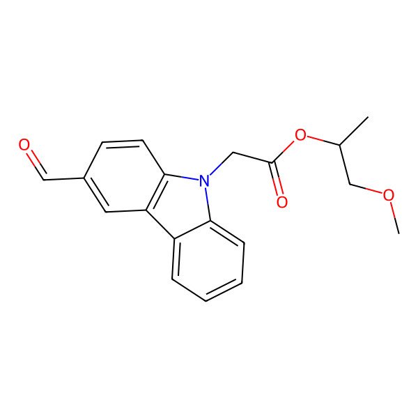 2D Structure of [(2S)-1-methoxypropan-2-yl] 2-(3-formylcarbazol-9-yl)acetate