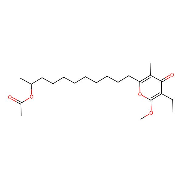 2D Structure of [(2S)-11-(5-ethyl-6-methoxy-3-methyl-4-oxopyran-2-yl)undecan-2-yl] acetate