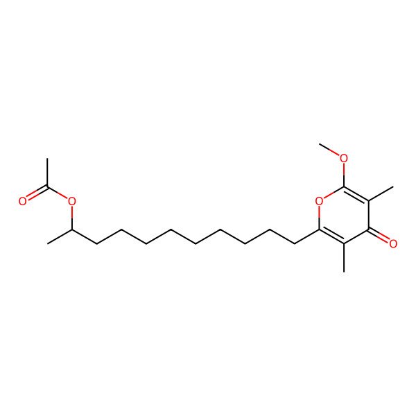2D Structure of [(2S)-11-(6-methoxy-3,5-dimethyl-4-oxopyran-2-yl)undecan-2-yl] acetate