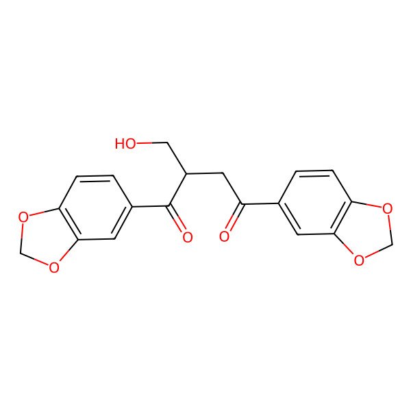 2D Structure of (2S)-1,4-bis(1,3-benzodioxol-5-yl)-2-(hydroxymethyl)butane-1,4-dione 2D Structure of (2S)-1,4-bis(1,3-benzodioxol-5-yl)-2-(hydroxymethyl)butane-1,4-dione