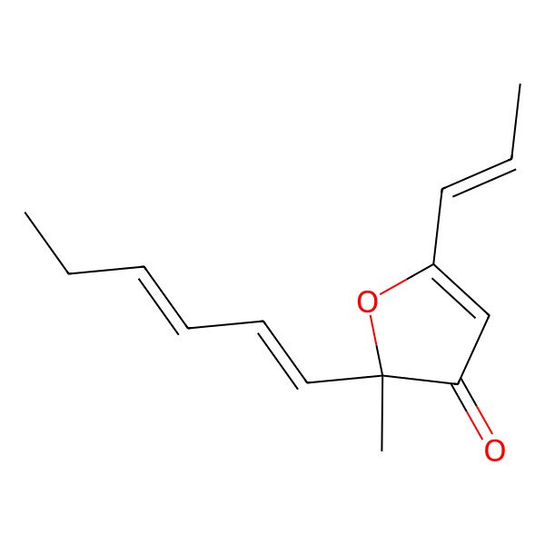 2D Structure of (2S)-2-[(1E,3E)-hexa-1,3-dienyl]-2-methyl-5-[(E)-prop-1-enyl]furan-3-one
