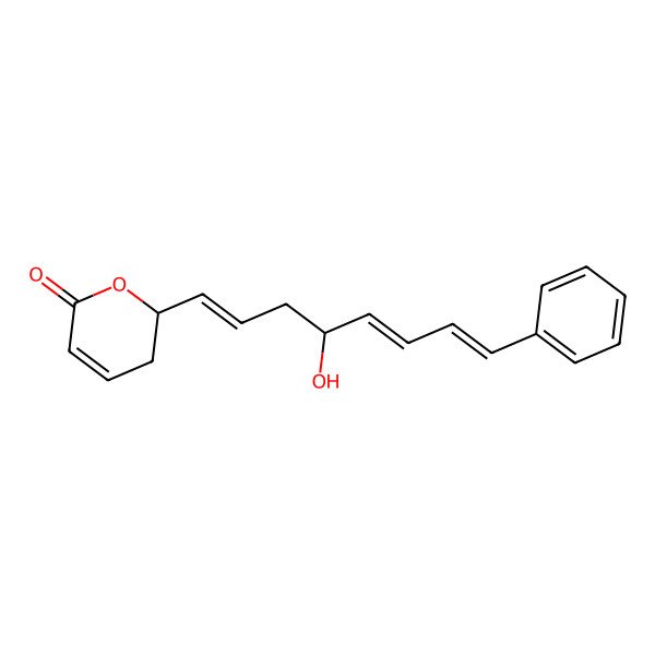 2D Structure of (2S)-2-[(1E,4S,5E,7E)-4-hydroxy-8-phenylocta-1,5,7-trienyl]-2,3-dihydropyran-6-one