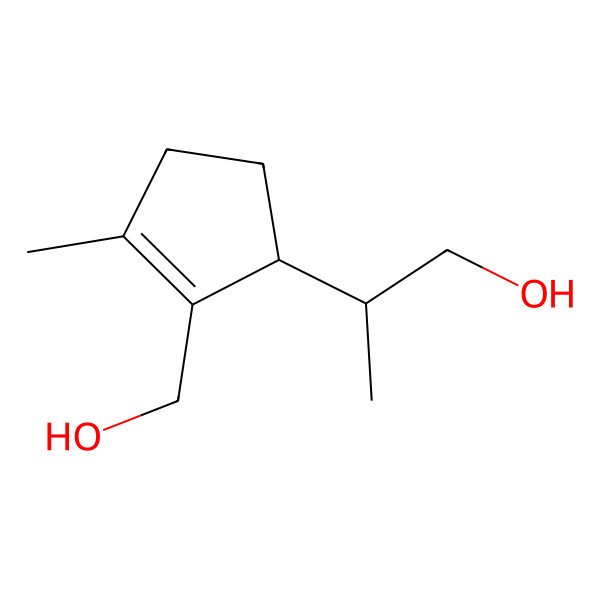 2D Structure of (2S)-2-[(1R)-2-(hydroxymethyl)-3-methylcyclopent-2-en-1-yl]propan-1-ol