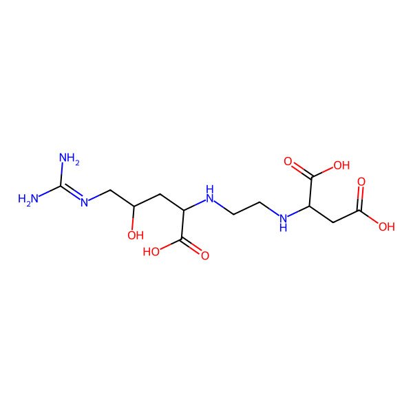 2D Structure of 2-[2-[[1-Carboxy-4-(diaminomethylideneamino)-3-hydroxybutyl]amino]ethylamino]butanedioic acid
