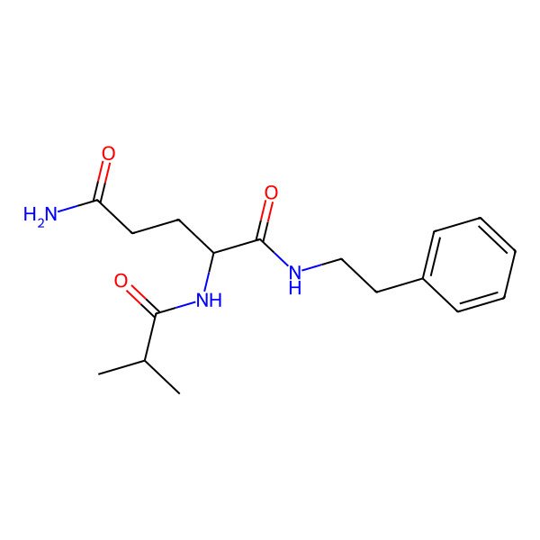 2D Structure of (2S)-2-(2-methylpropanoylamino)-N-(2-phenylethyl)pentanediamide