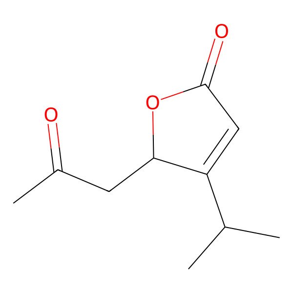 2D Structure of (2S)-2-(2-oxopropyl)-3-propan-2-yl-2H-furan-5-one
