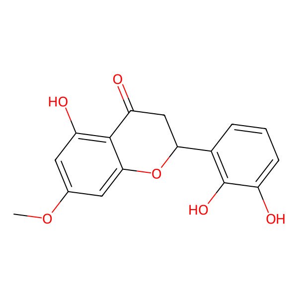 2D Structure of (2S)-2-(2,3-dihydroxyphenyl)-5-hydroxy-7-methoxy-2,3-dihydrochromen-4-one