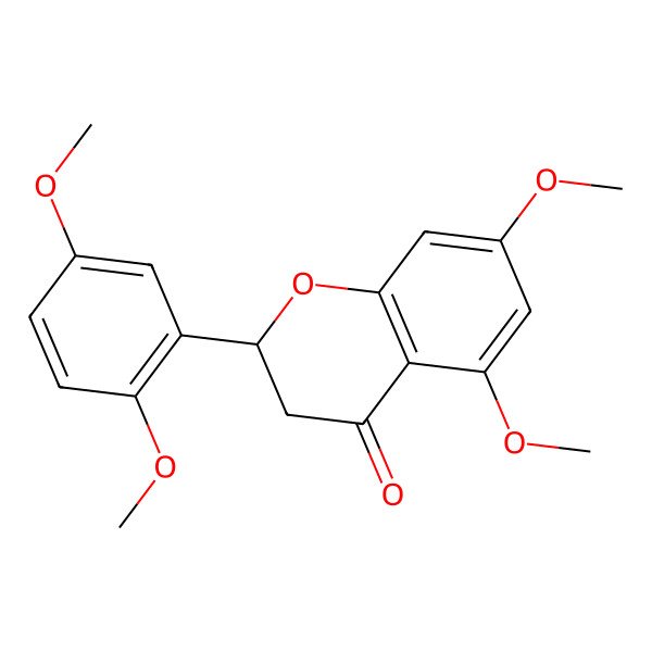 2D Structure of (2S)-2-(2,5-dimethoxyphenyl)-5,7-dimethoxy-2,3-dihydrochromen-4-one 2D Structure of (2S)-2-(2,5-dimethoxyphenyl)-5,7-dimethoxy-2,3-dihydrochromen-4-one