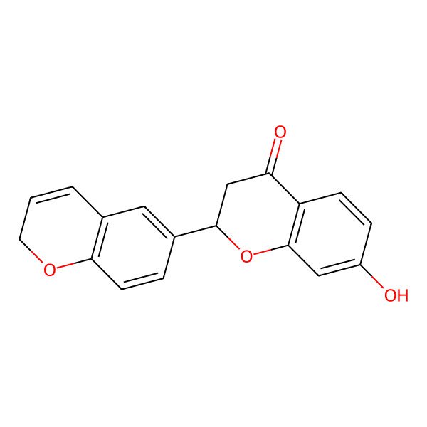 2D Structure of (2S)-2-(2H-chromen-6-yl)-7-hydroxy-2,3-dihydrochromen-4-one