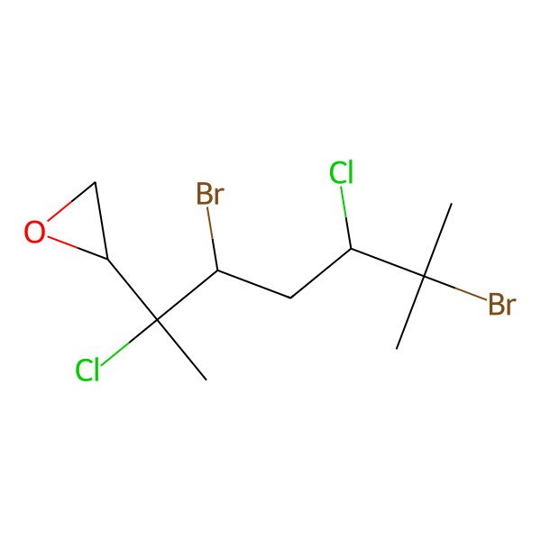 2D Structure of (2S)-2-[(2R,3S,5R)-3,6-dibromo-2,5-dichloro-6-methylheptan-2-yl]oxirane