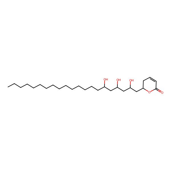 2D Structure of (2S)-2-[(2R,4S,6S)-2,4,6-trihydroxyhenicosyl]-2,3-dihydropyran-6-one