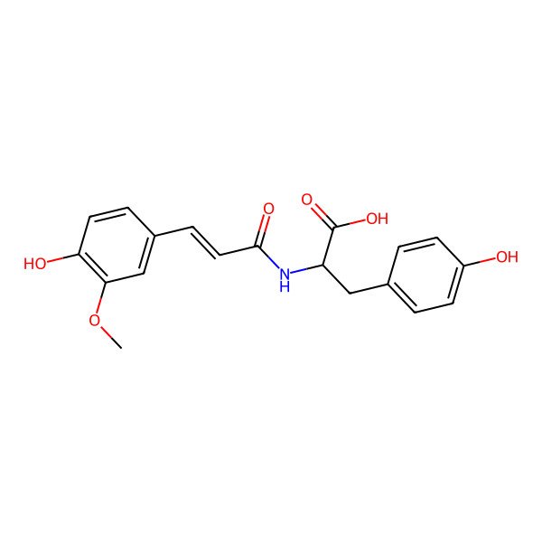 2D Structure of (2S)-2-[3-(4-hydroxy-3-methoxyphenyl)prop-2-enoylamino]-3-(4-hydroxyphenyl)propanoic acid