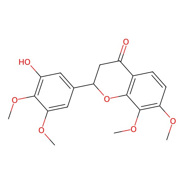 2D Structure of (2S)-2-(3-hydroxy-4,5-dimethoxyphenyl)-7,8-dimethoxy-2,3-dihydrochromen-4-one