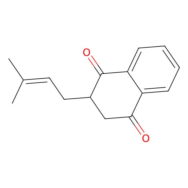 2D Structure of (2S)-2-(3-methylbut-2-enyl)-2,3-dihydronaphthalene-1,4-dione