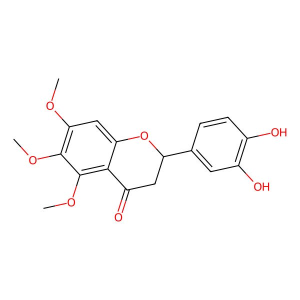 2D Structure of (2S)-2-(3,4-dihydroxyphenyl)-5,6,7-trimethoxy-2,3-dihydrochromen-4-one