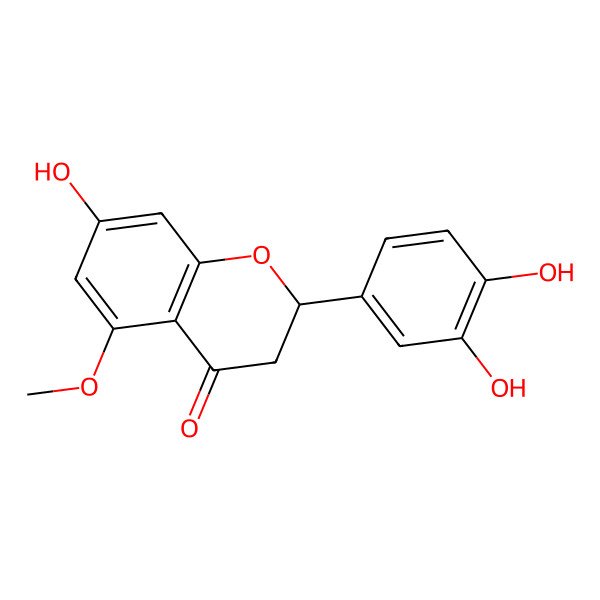 2D Structure of (2S)-2-(3,4-dihydroxyphenyl)-7-hydroxy-5-methoxy-2,3-dihydrochromen-4-one 2D Structure of (2S)-2-(3,4-dihydroxyphenyl)-7-hydroxy-5-methoxy-2,3-dihydrochromen-4-one