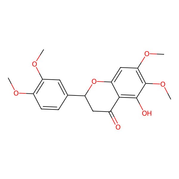 2D Structure of (2S)-2-(3,4-dimethoxyphenyl)-5-hydroxy-6,7-dimethoxy-2,3-dihydrochromen-4-one
